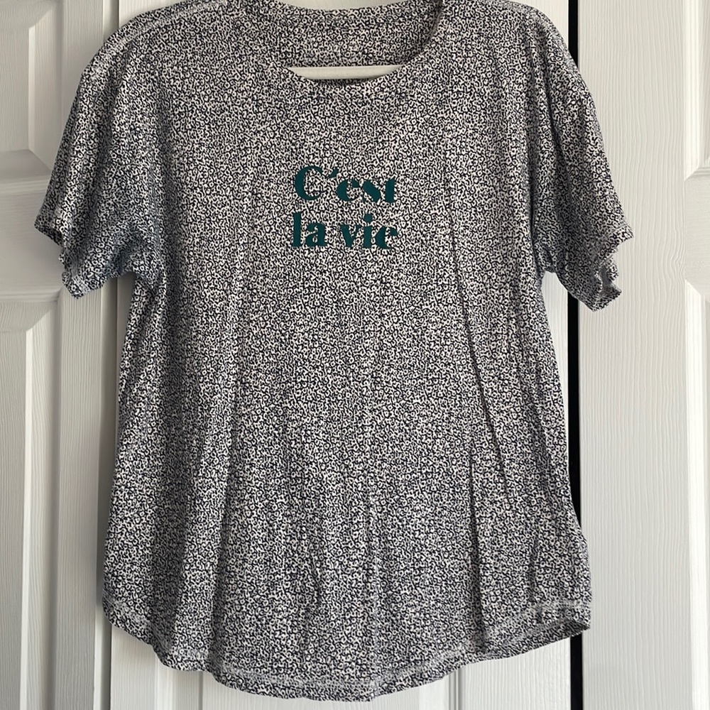 Anthropologie leopard print “C’est La vie”